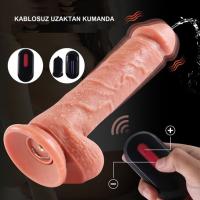 21,5 cm Uzaktan Kumandalı Su Fışkırtmalı Vantuzlu Realistik Dildo Penis