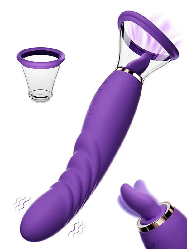 202109-5 NOXXX Charoite Yalama ve Emme Özellikli Çift Taraflı Vibratör - Görsel 1