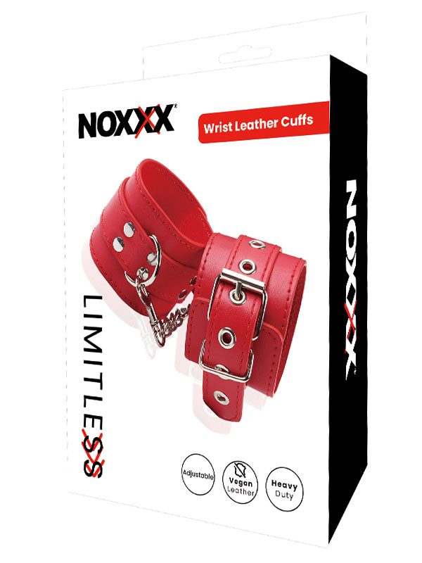 704103-1 NOXXX LIMITLESS Kırmızı Deri El Kelepçesi - Görsel 1