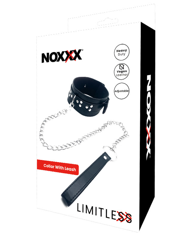 709301-1 NOXXX LIMITLESS Siyah Deri Boyun Tasması - Görsel 1