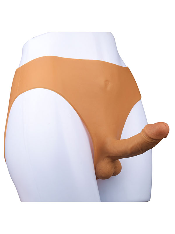 902193-1 Giyilebilir İçi Dolu Silikon Dildo - Görsel 1