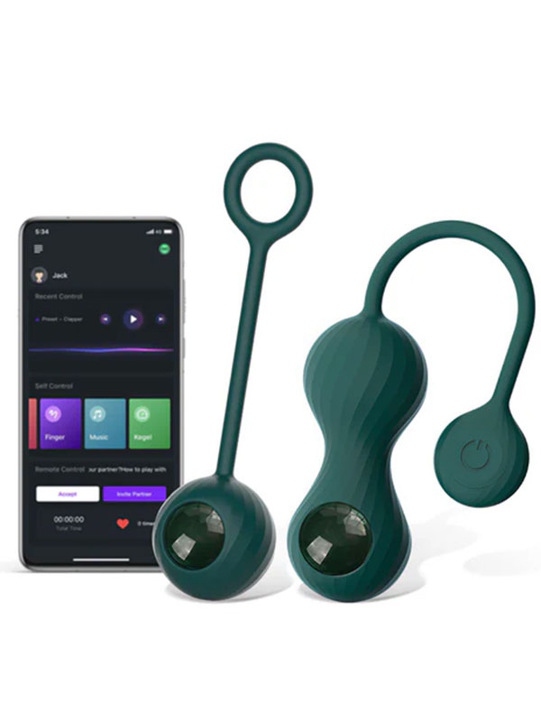FUN06AB-1 Magic Motion Crystal Duo Telefon Kontrollü Kegel Egzersiz Topları - Görsel 1