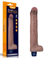 10.5" REAL SOFTEE Rechargeable Silicone Vibrating Dildo - Görsel 3