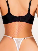 Bacak Bantlı Özel Bölgesi Açık Fantazi Külot Beyaz Siyah - Görsel 2