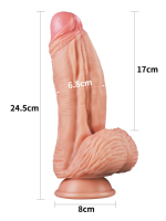 Afrodit Shop 10 İnç Dual layered Platinum Silicone Cock - Flesh - Görsel 5