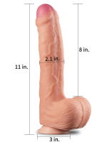 Afrodit Shop 11 İnç Dual Layer Platinum Silicone Cock - Görsel 5