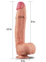 Afrodit Shop 12 İnç Dual Layered Platinum Silicone Cock - Görsel 5
