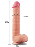 Afrodit Shop 12 İnç Dual Layered Platinum Silicone Cock Dildo - Görsel 5