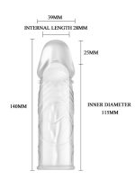 Afrodit Shop 14cm Saydam 2,5cm Dolgulu Penis Kılıfı - Görsel 3