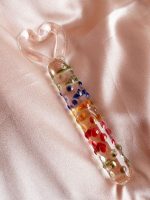 Afrodit Shop 19cm Tırtıklı Yüzeyli Renli Anal ve Vajinal Dildo