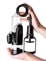 Afrodit Shop 3 halkalı Titreşimli penis pompası PVC Siyah 22,8 cm - Görsel 3