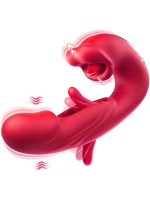 Afrodit Shop 3’ü 1 Arada G Noktası ve Klitoris Vibratörü – Dil ve Emme Fonksiyonlu, Su Geçirmez Silikon Stimülatör (Kırmızı)