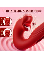 Afrodit Shop 3’ü 1 Arada G Noktası ve Klitoris Vibratörü – Dil ve Emme Fonksiyonlu, Su Geçirmez Silikon Stimülatör (Kırmızı) - Görsel 4