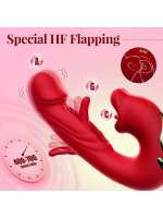 Afrodit Shop 3’ü 1 Arada G Noktası ve Klitoris Vibratörü – Dil ve Emme Fonksiyonlu, Su Geçirmez Silikon Stimülatör (Kırmızı) - Görsel 5