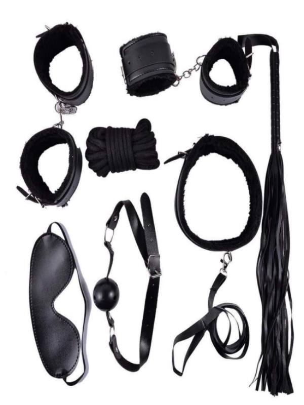 censan-7-parca-fetis-esaret-seti-siyah-594836-1 Afrodit Shop 7 Parça Fetiş Esaret Seti Siyah - Görsel 1