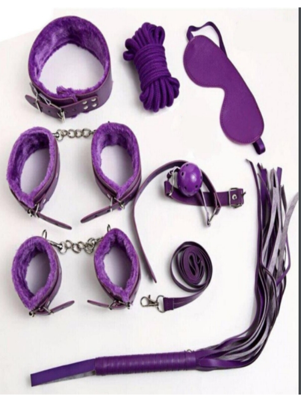 censan-7-parca-fetis-esaret-seti-siyah-mor-594860-1 Afrodit Shop 7 Parça Fetiş Esaret Seti Siyah Mor - Görsel 1