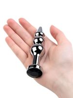 Afrodit Shop Anal Plug Metal gümüş siyah kristalli 11 cm - Görsel 2