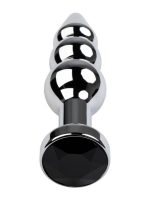 Afrodit Shop Anal Plug Metal gümüş siyah kristalli 11 cm - Görsel 3