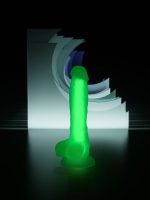 Afrodit Shop Beyond Clark Glow Gece Parlayan Yeşil Dildo Silikon Şeffaf 22 cm - Görsel 5