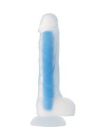 Afrodit Shop Beyond Mavi Matt Glow Gece Parlayan Dildo, Silikon, Şeffaf, 18 cm - Görsel 2