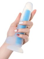 Afrodit Shop Beyond Mavi Matt Glow Gece Parlayan Dildo, Silikon, Şeffaf, 18 cm - Görsel 4