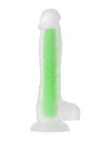 Afrodit Shop Beyond Yeşil Dick Glow Gece Parlayan Dildo, Silikon, Şeffaf, 18 cm