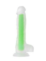 Afrodit Shop Beyond Yeşil Dick Glow Gece Parlayan Dildo, Silikon, Şeffaf, 18 cm - Görsel 3