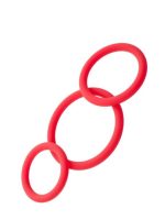 Afrodit Shop Black & Red Penis Halkası Seti Silikon Kırmızı Ø6/5/4 cm