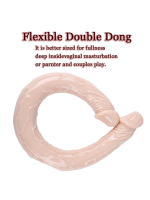 Afrodit Shop Çift Taraflı Esnek Dildo 40 cm – Gerçekçi Dokulu Ten Renk - Görsel 3