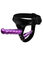 Afrodit Shop Çift Taraflı Mor Renk Belden Bağlamalı Dildo