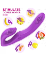 Afrodit Shop Çift Titreşim Motorlu Strapless Giyilebilir Çift Taraflı Vibratör – 180° Bükülebilir, IPX7 Su Geçirmez - Görsel 5