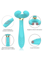 Afrodit Shop Çiftler için Klitoris Vibratörü – 3 Motorlu Çok Fonksiyonlu Konsolador ve Penis Masajörü (Mavi) - Görsel 4