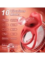 Afrodit Shop G-Noktası Uyarımlı Dilli Titreşimli Penis Halkası – Çift Yönlü Zevk - Görsel 3