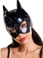 Afrodit Shop Glossy ANN Deri Kedi Maskesi siyah
