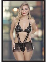 Afrodit Shop Kadın Siyah Seksi Fantezi Özel Tasarım Etekli Fantezi Babydoll