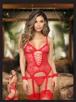 Afrodit Shop Kelepçeli Dantelli Jartiyer Takımı Seksi Fantezi s-m