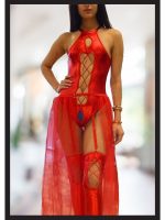 Afrodit Shop Kırmızı Deri Harness Fantezi Kostüm