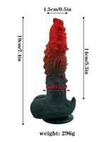 Afrodit Shop Kırmızı Siyah Canavar Dildo Model 1 - Görsel 4