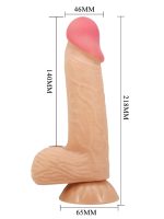 Afrodit Shop Lisle 8.1 İnç Kıkırdak Yapılı Gerçek Deri Yapılı Dildo - Görsel 2