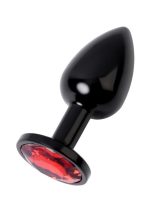 Afrodit Shop Metal Anal Plug, Metal, siyah, kırmızı kristalli, 7,2 cm, Ø2,8 cm, 50 g