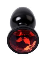 Afrodit Shop Metal Anal Plug, Metal, siyah, kırmızı kristalli, 7,2 cm, Ø2,8 cm, 50 g - Görsel 3