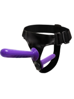 Afrodit Shop Mor Double Dong Titreşimli Belden Bağlamalı Çift Taraflı Bisex Dildo Vibratör - Görsel 3