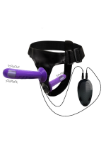 Afrodit Shop Mor Double Dong Titreşimli Belden Bağlamalı Çift Taraflı Bisex Dildo Vibratör - Görsel 4