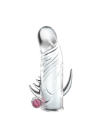 Afrodit Shop New Stretchable Magic Material Titreşimli Klitoris Uyarıcılı Şeffaf Penis Kılıfı - Görsel 3