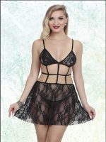 Afrodit Shop Siyah Dantel Detaylı Etekli Fantezi Kostüm - Görsel 4