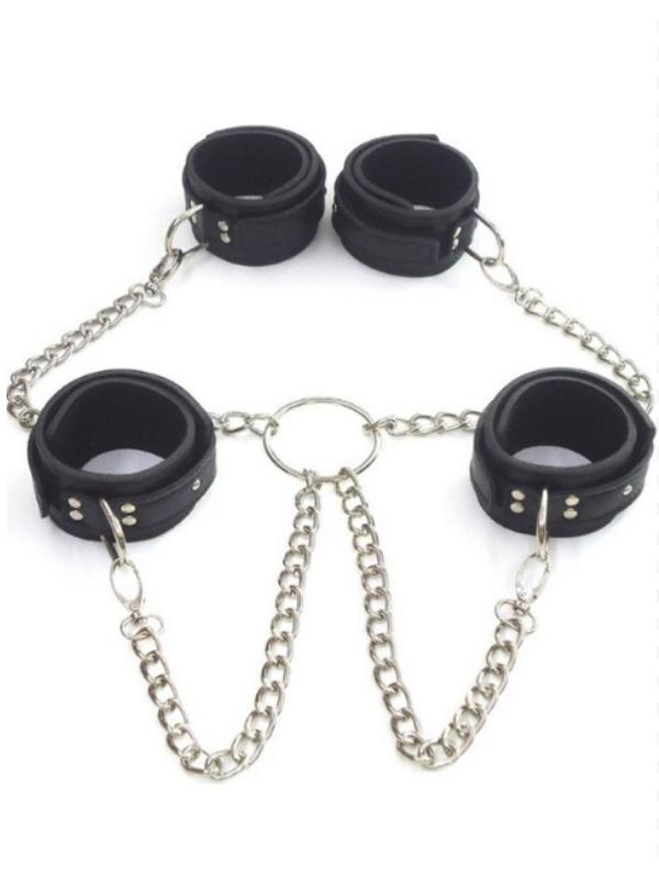 censan-siyah-deri-el-ayak-kelepcesi-254596-1 Afrodit Shop Siyah Deri El Ayak Kelepçesi - Görsel 1