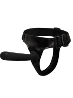 Afrodit Shop Siyah Double Dong Titreşimli Belden Bağlamalı Çift Taraflı Bisex Dildo Vibratör - Görsel 4