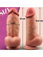 Afrodit Shop SuperLove Realistik Dual Density Dildo – 21 cm Güçlü Emme Tabanlı Vücut Dostu Silikon - Görsel 2