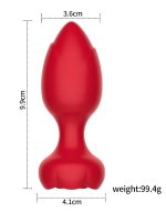 Afrodit Shop Telefon Kontrollü Full Covered Rubber Rose Anal Plug – Kırmızı - Görsel 2