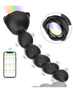 Afrodit Shop Telefon Kontrollü Haley Rose Pulled Beads Anal Plug – Siyah